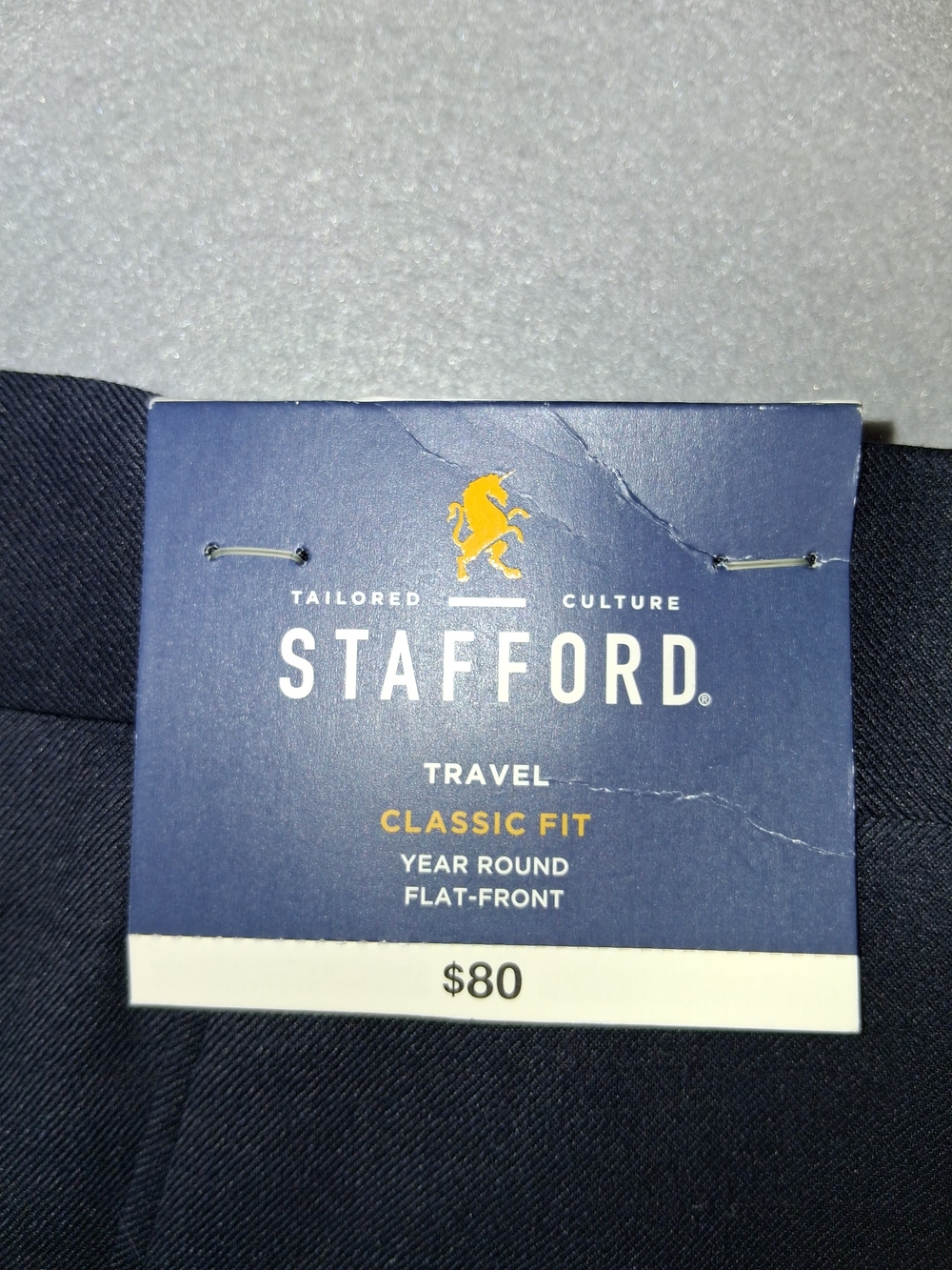 Stafford Black Men's Dress Pants - Classic Flat Front - Picture 7 of 8